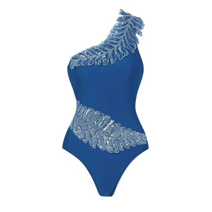 Damen Eleganter Einteiler mit funkelnden Paillettenapplikationen Drune