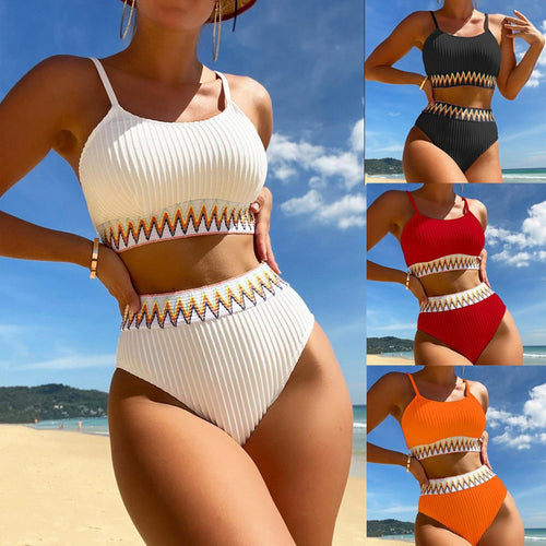 Damen Hochtailliertes Bikini-Set mit raffinierten Plissee-Details Drune