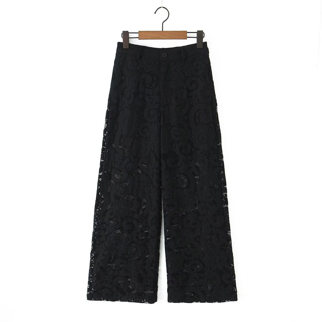 Damen weite Spitze Hose mit elegantem Schnitt und luxuriösem Design Drune