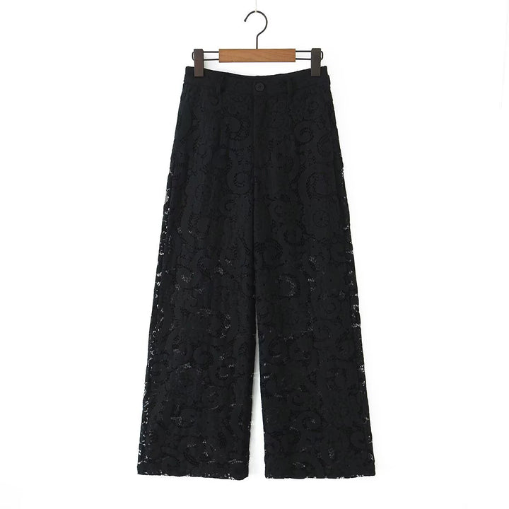 Damen weite Spitze Hose mit elegantem Schnitt und luxuriösem Design Drune