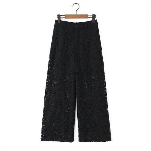 Damen weite Spitze Hose mit elegantem Schnitt und luxuriösem Design Drune