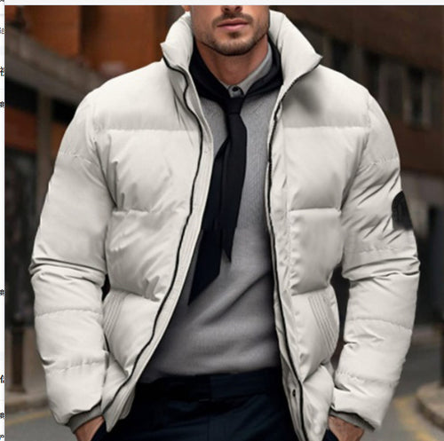 Herren gesteppte Winterjacke mit hohem Kragen und individuell anpassbarem Verschluss Drune