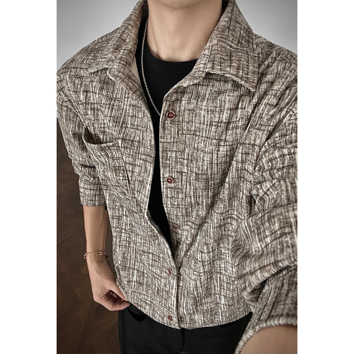 Herren Strukturierte Freizeit-Bluse Drune