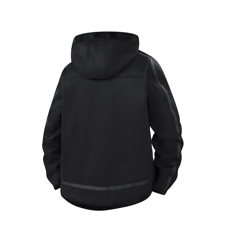 Herren Gefütterte Kapuzenjacke mit Teddyfutter und windabweisender Außenhülle Drune