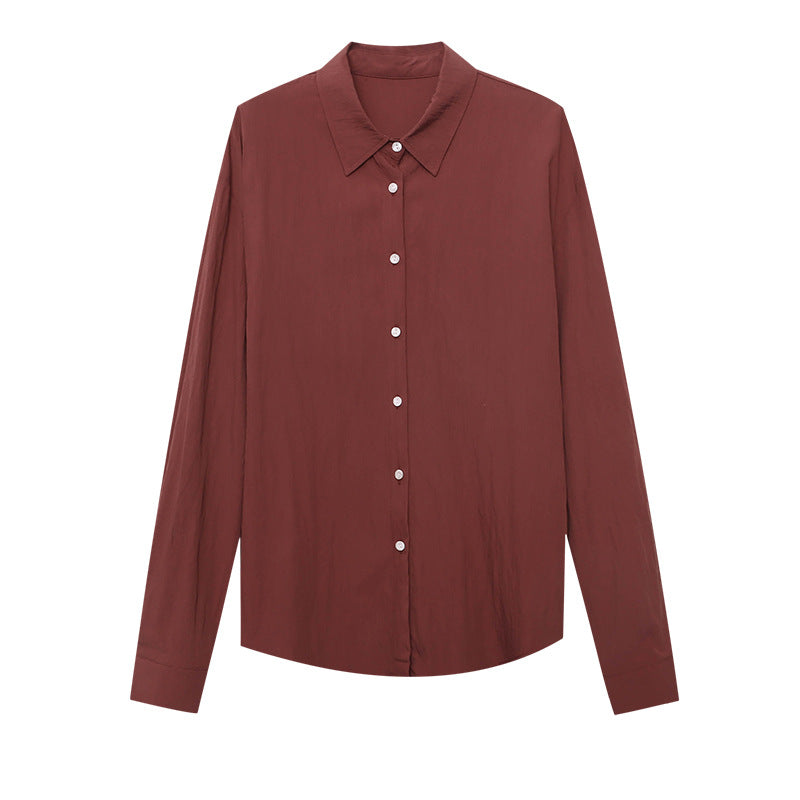 Damen lässige Oversized-Hemdbluse mit feinen Details und Kontrastärmeln Drune