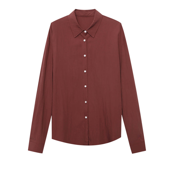 Damen lässige Oversized-Hemdbluse mit feinen Details und Kontrastärmeln Drune