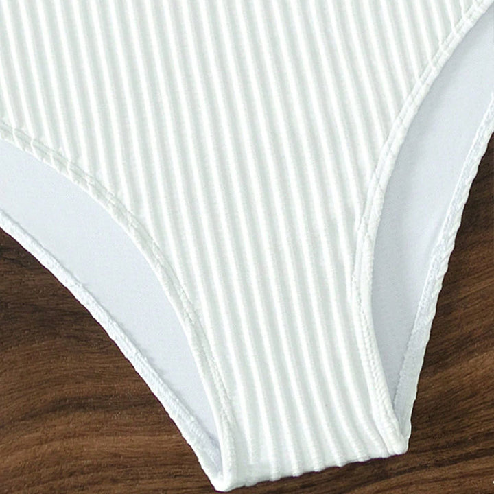 Damen Hochgeschnittenes Bikini-Unterteil mit feinem Streifenmuster Drune