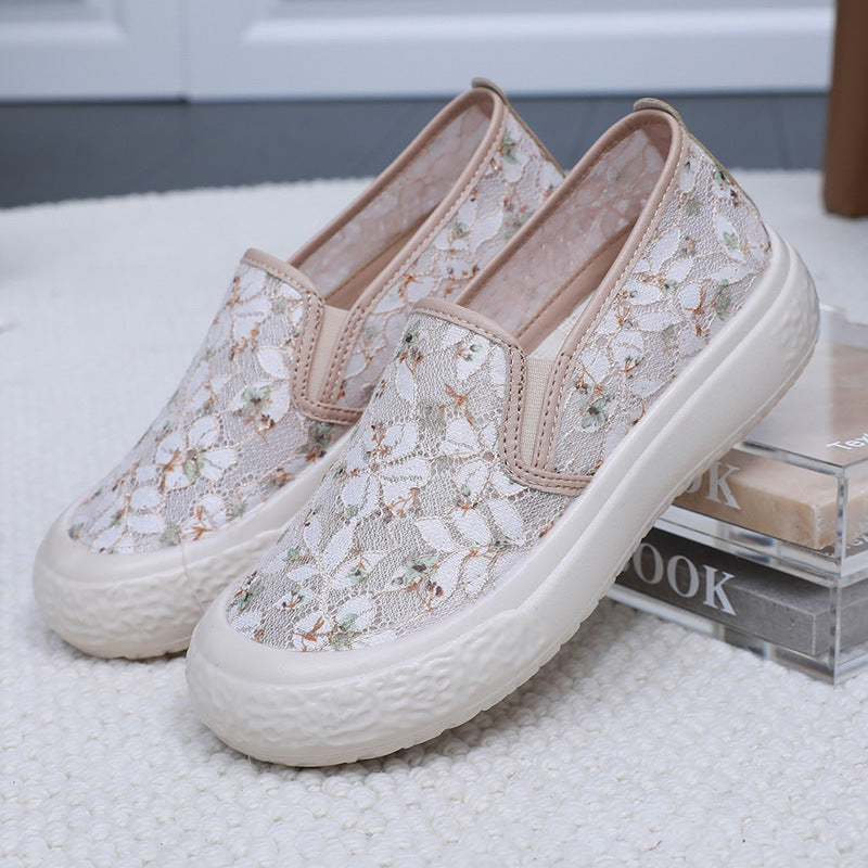 Damen Slip-On Schuhe mit floralem Design Drune