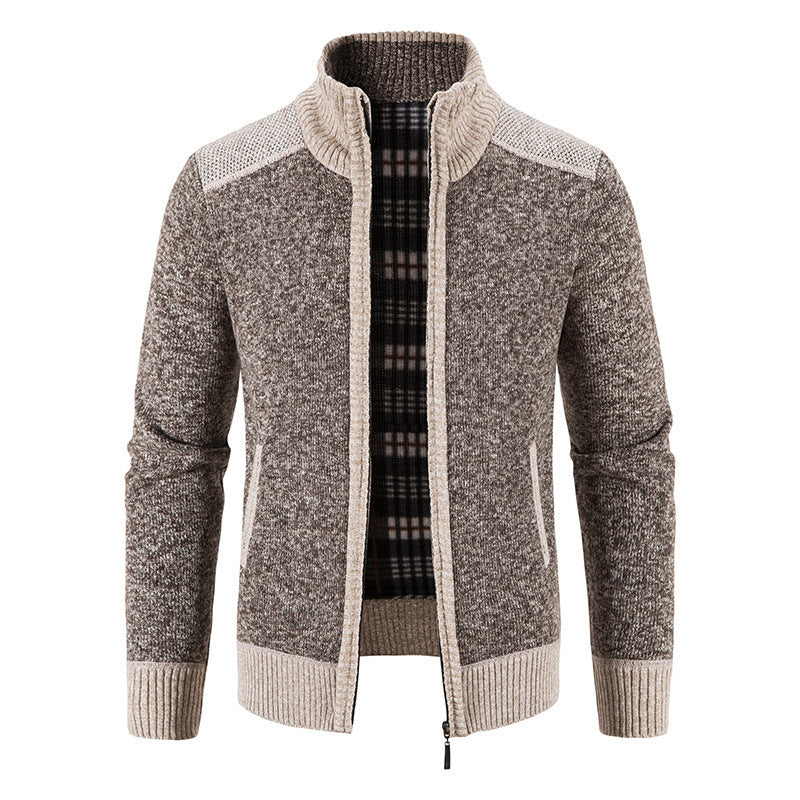Herren Strickjacke mit hohem Kragen Drune
