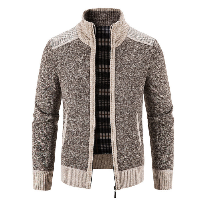 Herren Strickjacke mit hohem Kragen Drune