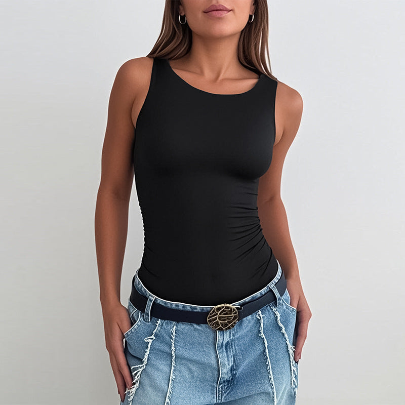 Damen figurbetontes Body mit gerafftem Design Drune