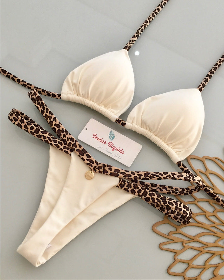 Damen Triangel-Bikini mit verspieltem Lippen-Design Drune