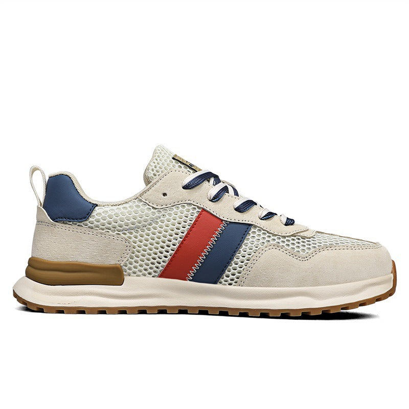 Herren Atmungsaktive Freizeit-Runner mit Mesh-Obermaterial, retro-inspiriertem Streifen-Detail und griffiger Gummilaufsohle Drune