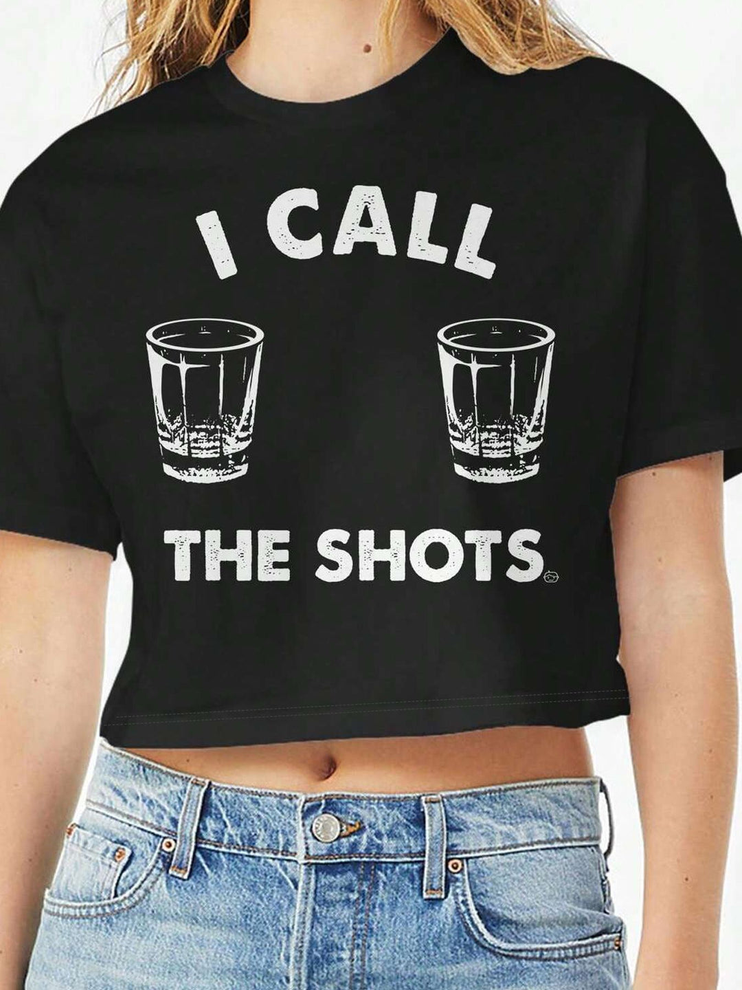 Damen Crop-Top mit auffälligem Schriftzug Drune