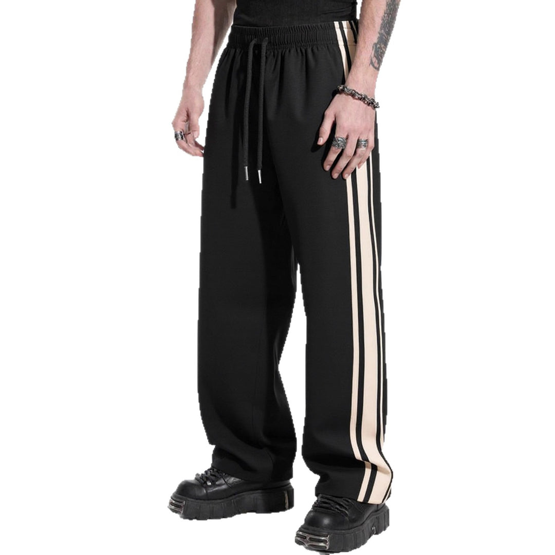 Herren Weite Trainingshose mit elastischem Tunnelzugbund, seitlichem Kontraststreifen & lockerem Baggy‑Schnitt Drune
