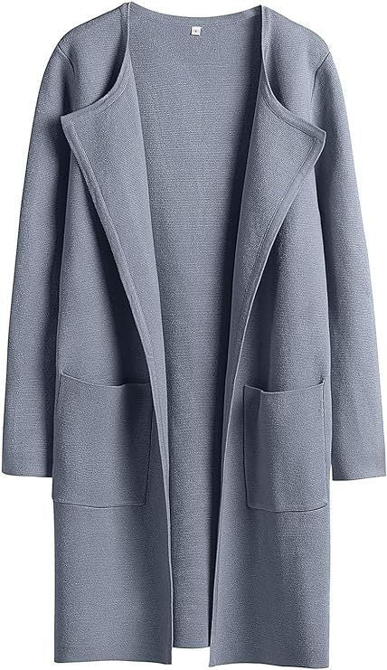 Damen modische Strickjacke mit offenen Front und praktischen Taschen Drune