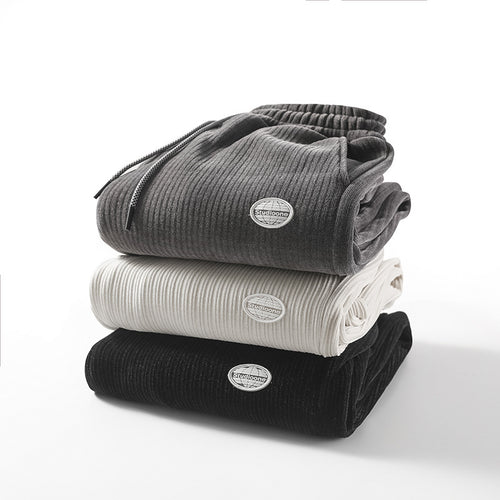 Herren Weiche Cord-Jogginghose im Relaxed-Fit mit elastischem Bund und Bündchen Drune