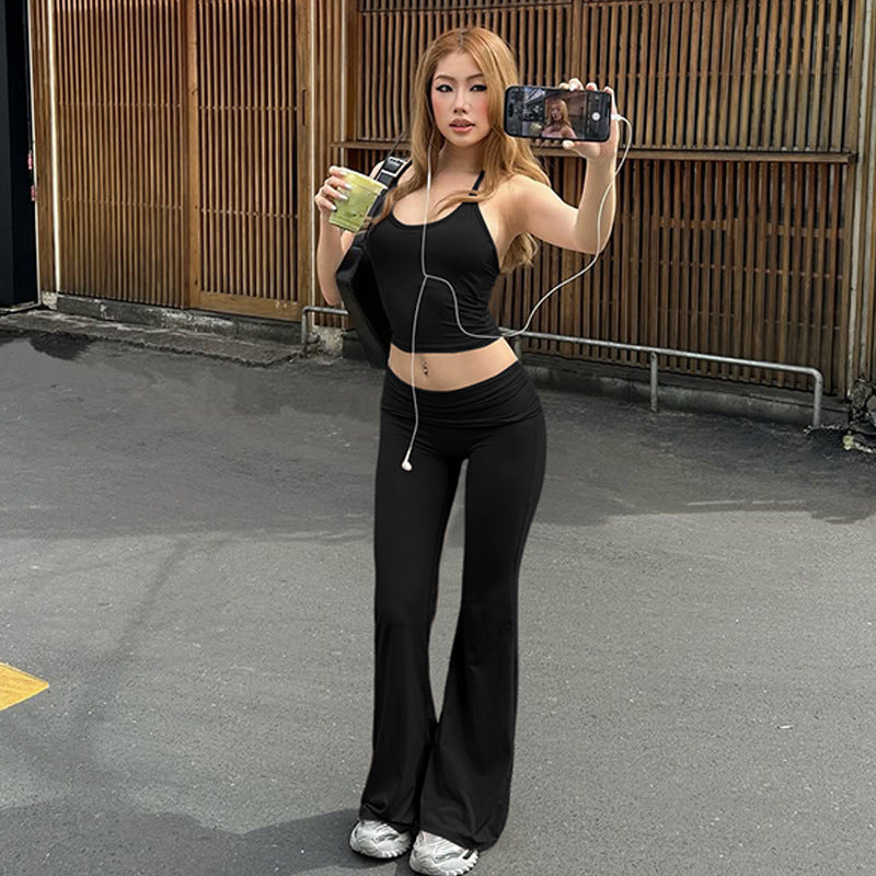 Damen Sportliches Sets mit weit geschnittenen Leggings und trägerlosem Oberteil Drune