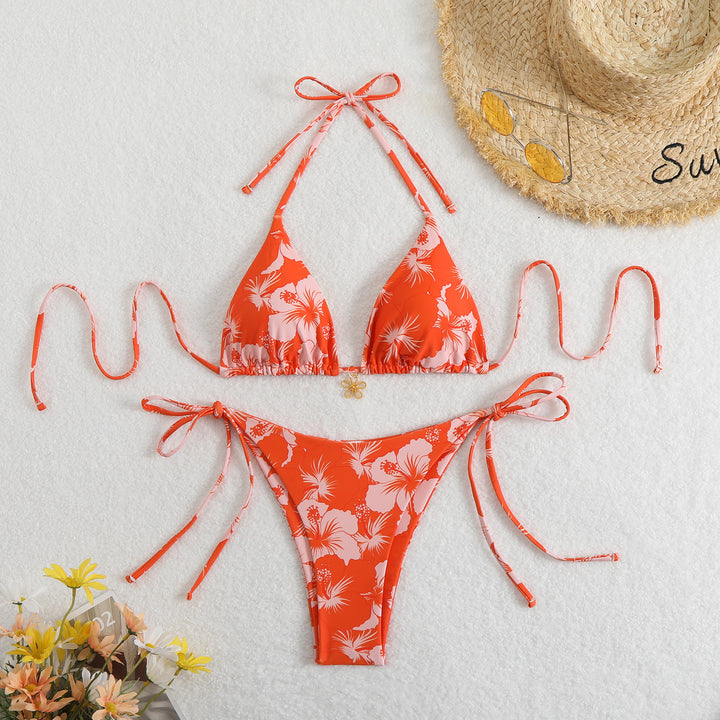 Damen Triangel-Bikini mit verspieltem Floral-Design Drune