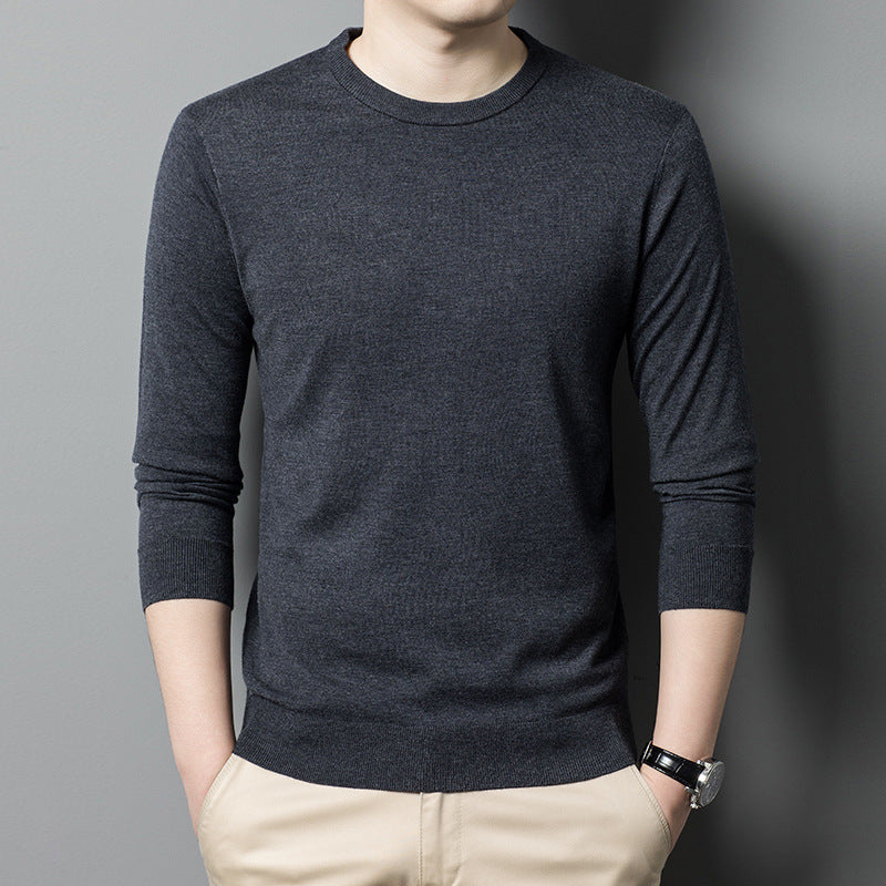 Herren Luxuriöser Rundhals Pullover aus feiner Merinowolle Drune
