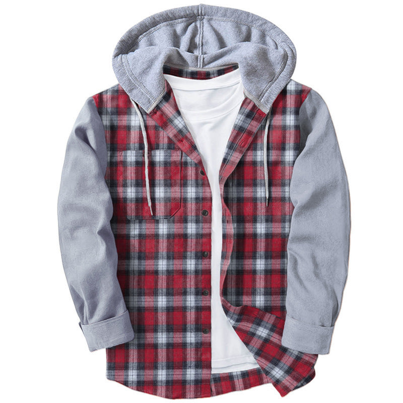 Herren Flanellhemd mit integriertem Kapuzenpullover und moderner Karomusterung Drune