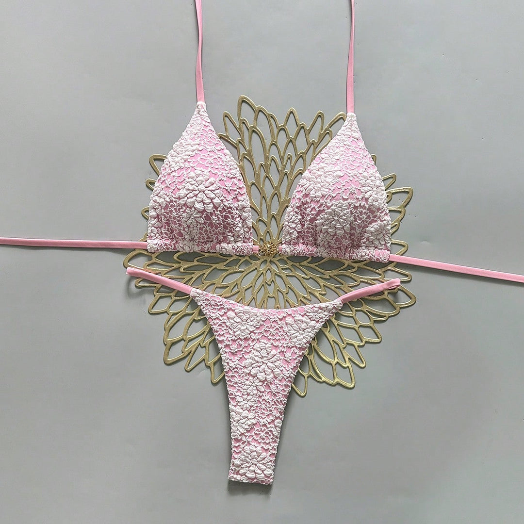 Damen Triangel-Bikini mit strukturierter Häkeloptik Drune