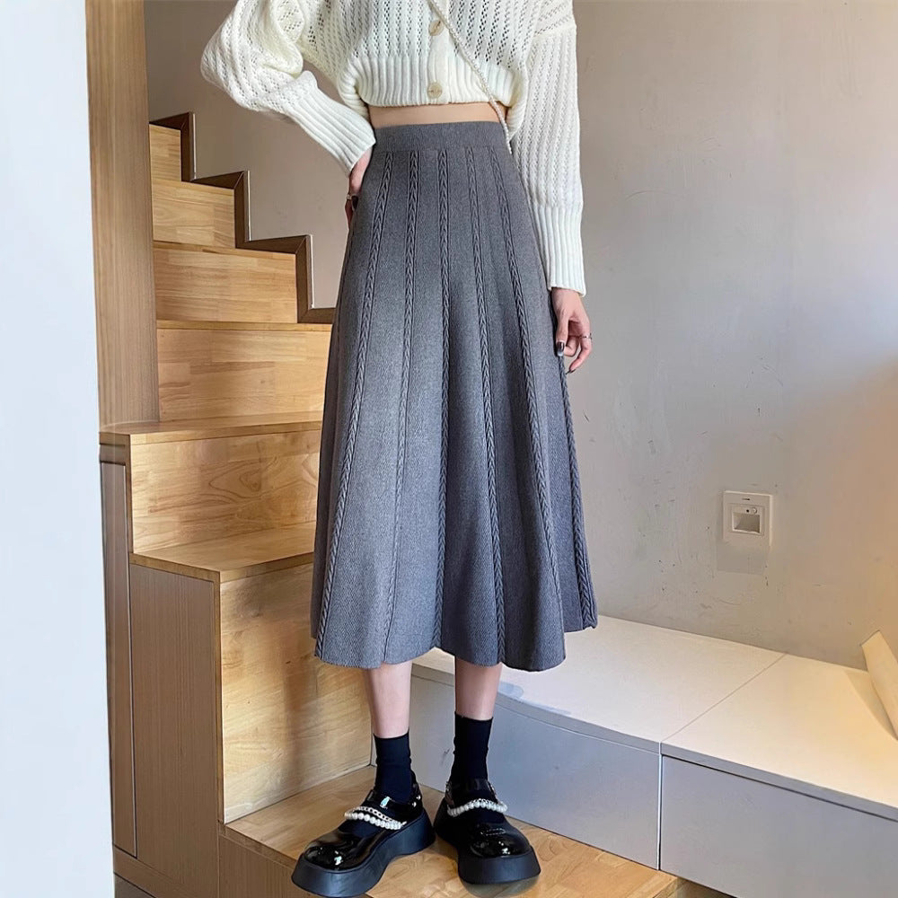 Damen Eleganter Plisseerock mit hohem Taillenschnitt Drune