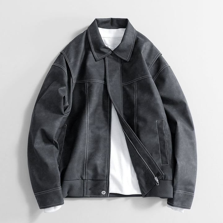 Herren Moderne Blousonjacke aus Kunstleder Drune