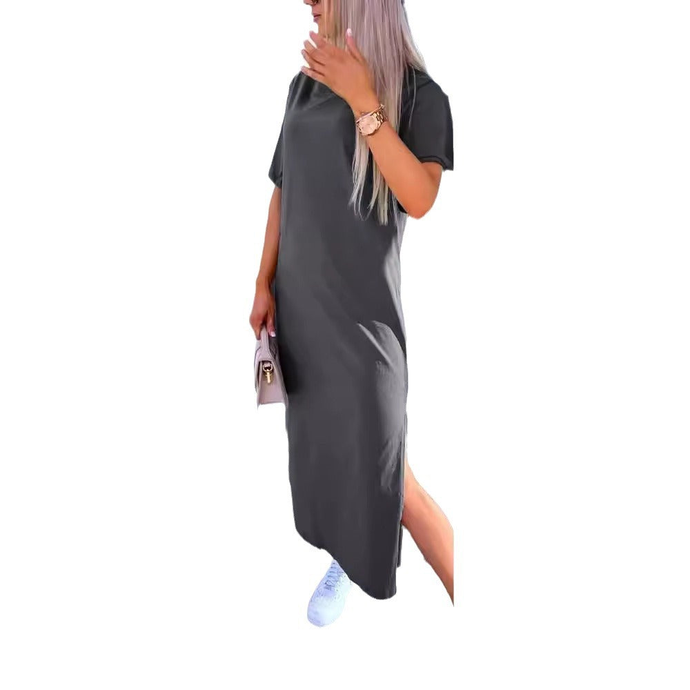 Damen Oversized Midi T-Shirt Kleid Drune