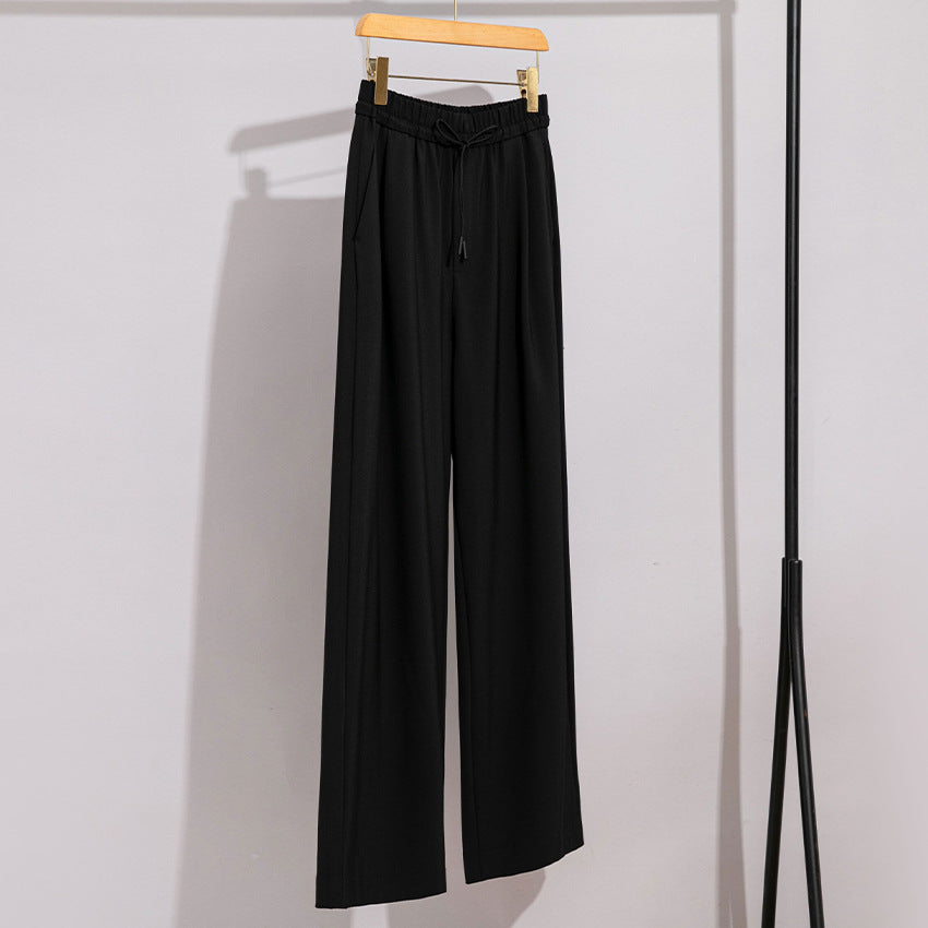 Damen weite Palazzo-Hose mit elastischem Bund und Tunnelzug Drune