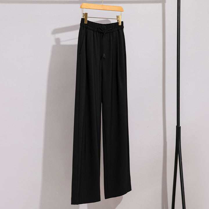 Damen weite Palazzo-Hose mit elastischem Bund und Tunnelzug Drune