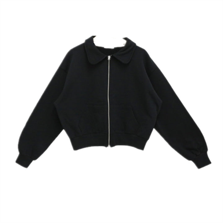 Damen lässige Sweatjacke mit Reißverschluss und weiten Ärmeln Drune