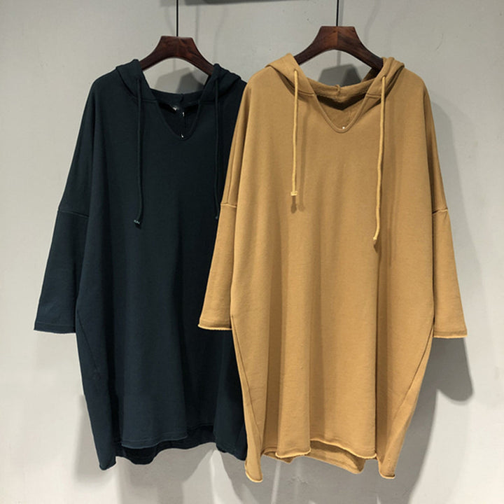 Damen Hoodie-Kleid mit großzügigem Schnitt und Kapuze Drune