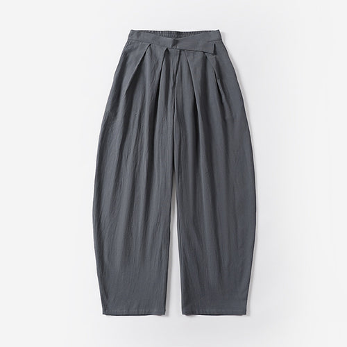 Damen Elegante Bundfalten-Hose mit ballonförmigem Bein und elastischem Taillenbund Drune