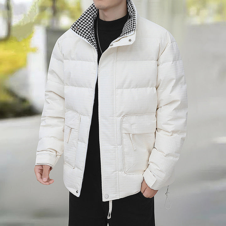 Herren Wattierte Steppjacke mit Hahnentritt-Innenfutter und verstellbarem Saum Drune