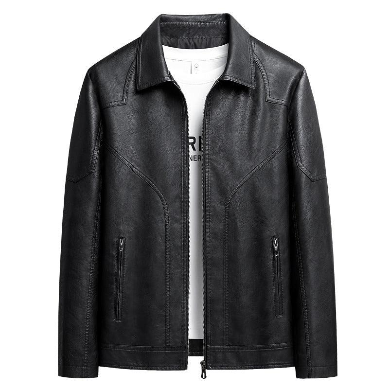 Herren Elegante Kunstlederjacke Drune