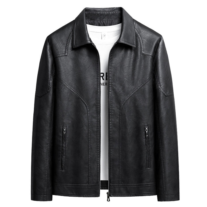 Herren Elegante Kunstlederjacke Drune