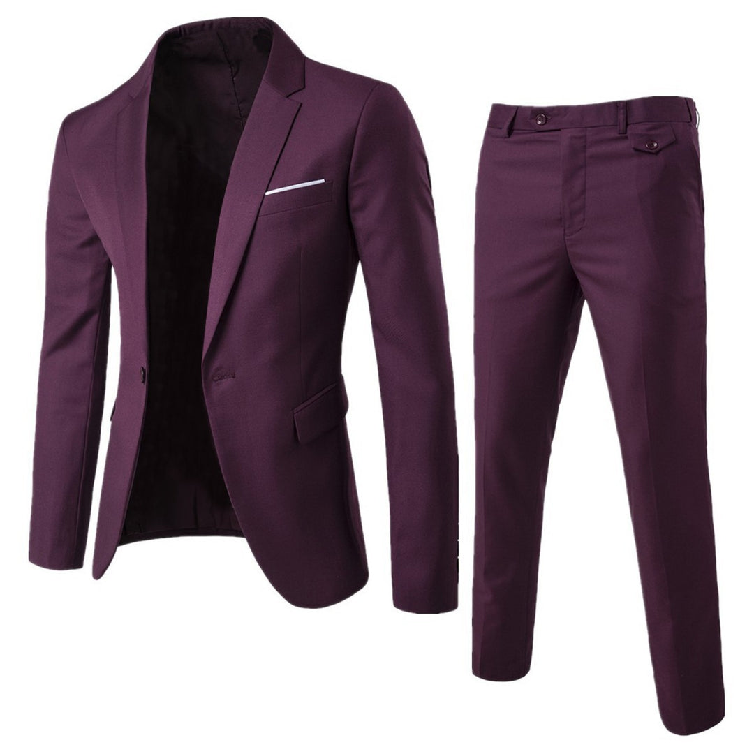 Herren Zweiteiliger Slim-Fit Anzugset mit tailliertem Sakko und schmaler Anzughose Drune