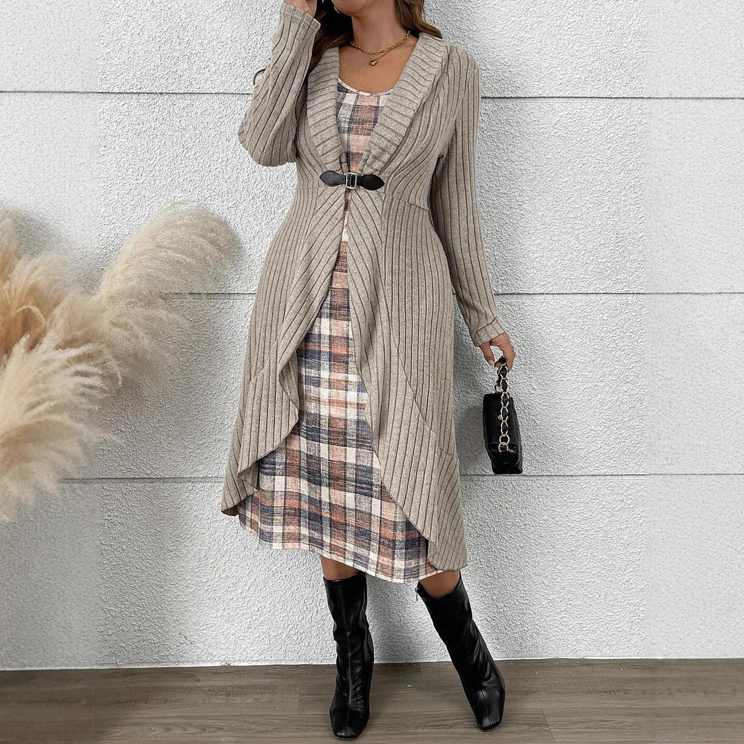 Damen Strickmantel mit einem eleganten Gürtel Drune