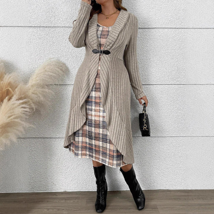 Damen Strickmantel mit einem eleganten Gürtel Drune