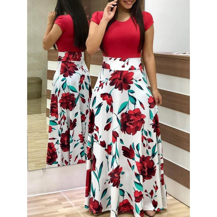 Damen Maxirock mit floralen Motiven und elastischem Bund Drune