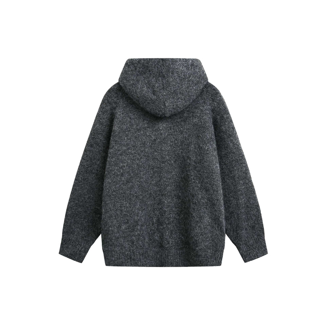 Damen Wollmix‑Cape‑Cardigan mit Kapuze, Knopfleiste und Raglanärmeln Drune