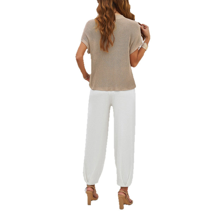 Damen Lässiges Strickoberteil mit praktischer Brusttasche und bequemen Baggy-Hosen Drune