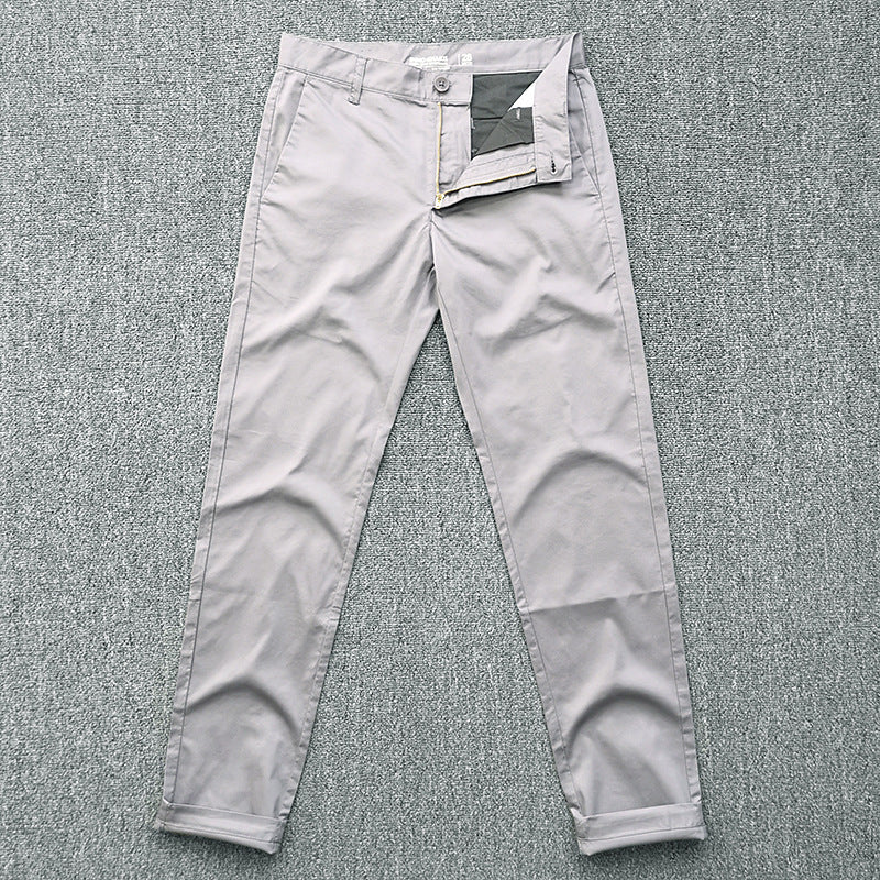 Herren Slim-Fit Chinohose mit schmal zulaufendem Bein und gekrempeltem Saum Drune
