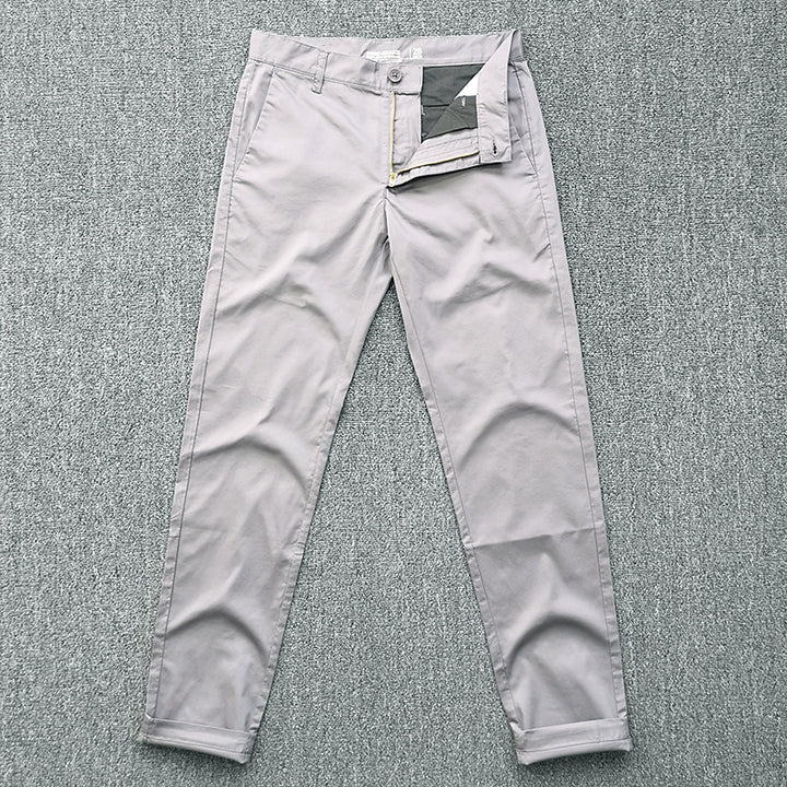 Herren Slim-Fit Chinohose mit schmal zulaufendem Bein und gekrempeltem Saum Drune