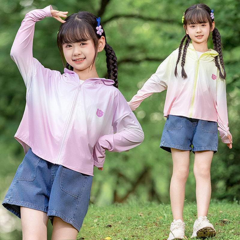 Damen nan leichte Kinder-Sonnenschutzjacke mit Kapuze Drune