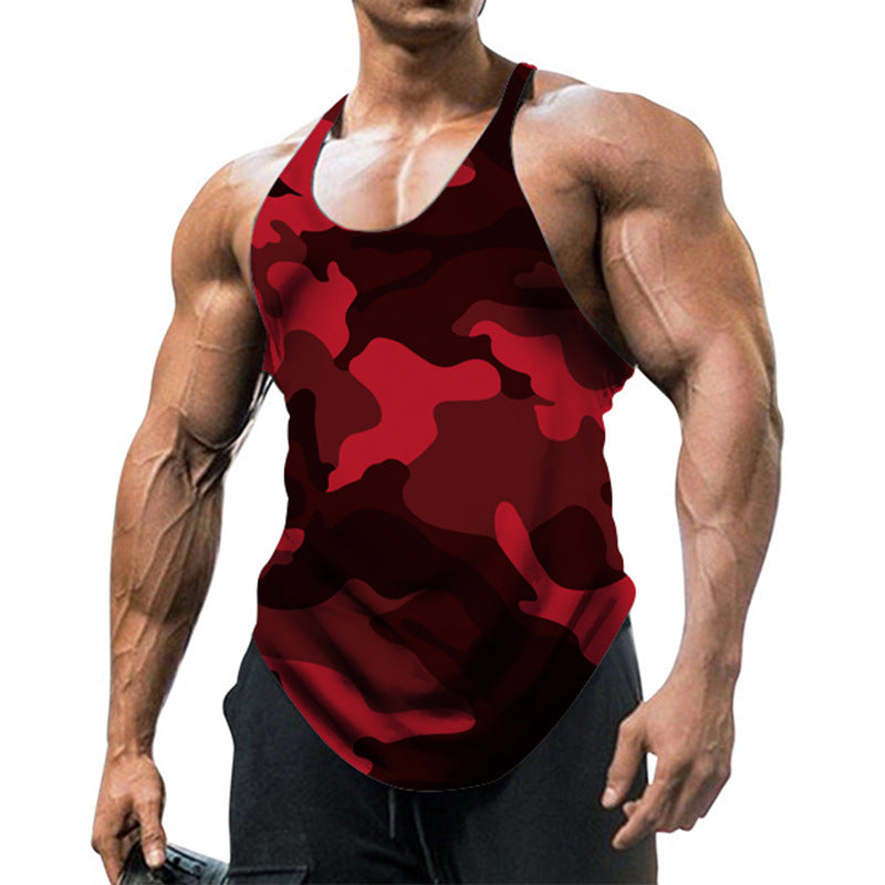 Herren ärmelloses Fitnessshirt im modernen Camouflage-Design Drune
