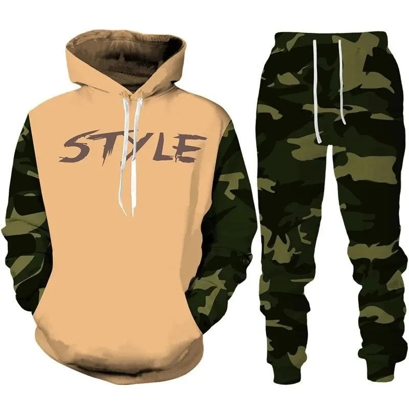 Herren Stylisches Kapuzensweatshirt und Jogginghose Set Drune