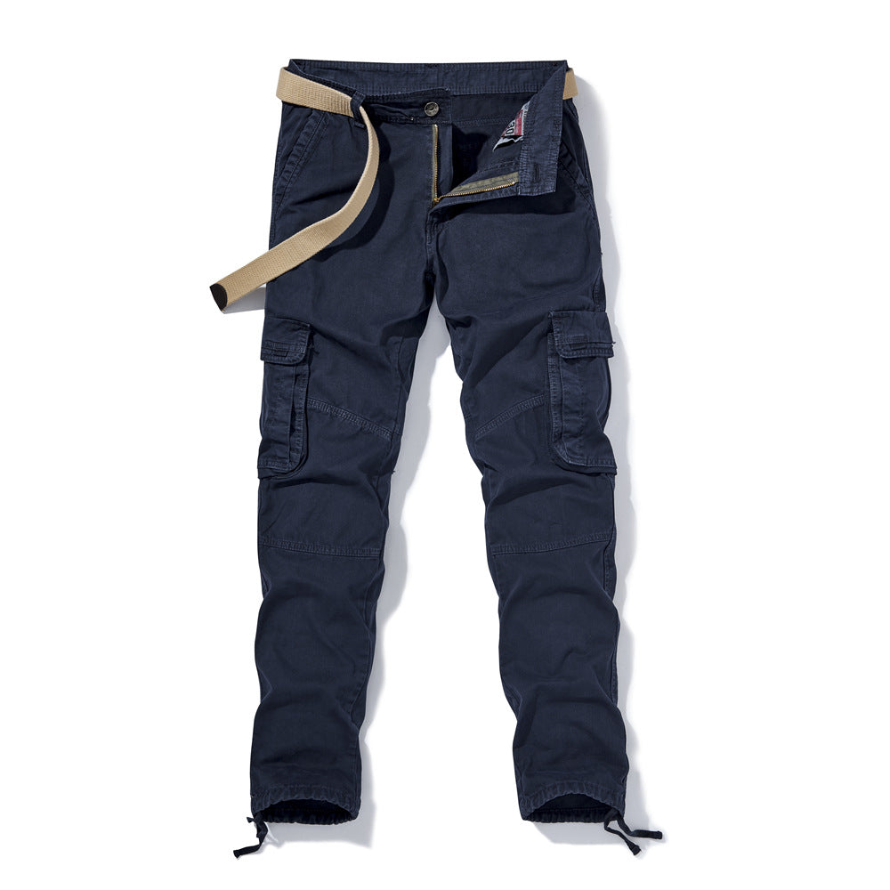 Herren Slim-Fit Cargohose mit verstärkten Kniepartien, Tunnelzugsäumen und Multifachtaschen Drune