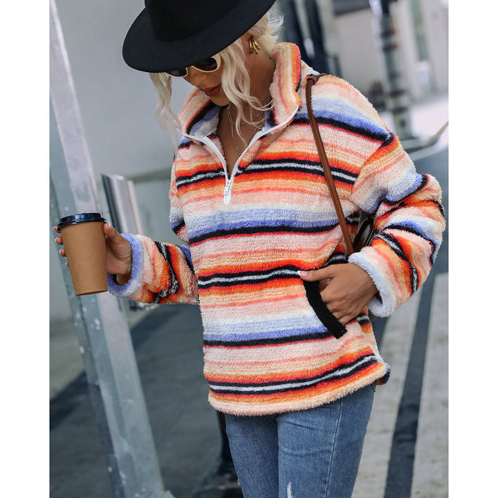 Damen Fleecepullover mit hohem Kragen Drune